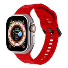 For Apple Watch 8 45mm Ripple Silicone Sports Watch Band(Red) - 1