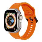 For Apple Watch SE 2022 44mm Ripple Silicone Sports Watch Band(Orange) - 1