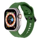 For Apple Watch SE 2022 44mm Ripple Silicone Sports Watch Band(Army Green) - 1