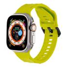 For Apple Watch SE 2022 44mm Ripple Silicone Sports Watch Band(Fluorescent Green) - 1