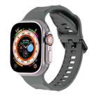 For Apple Watch 7 45mm Ripple Silicone Sports Watch Band(Dark Grey) - 1