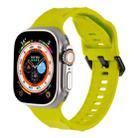 For Apple Watch 7 45mm Ripple Silicone Sports Watch Band(Fluorescent Green) - 1