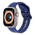 For Apple Watch SE 44mm Ripple Silicone Sports Watch Band(Dark Blue) - 1