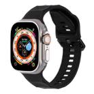 For Apple Watch 5 44mm Ripple Silicone Sports Watch Band(Black) - 1