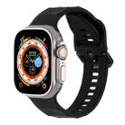 For Apple Watch 4 44mm Ripple Silicone Sports Watch Band(Black) - 1