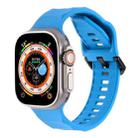 For Apple Watch 4 44mm Ripple Silicone Sports Watch Band(Sky Blue) - 1