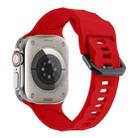 For Apple Watch 42mm Ripple Silicone Sports Watch Band(Red) - 2
