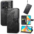 For Tecno Note 30 Pro Butterfly Love Flower Embossed Leather Phone Case(Black) - 1