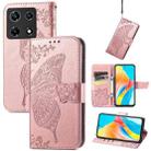 For Tecno Note 30 Pro Butterfly Love Flower Embossed Leather Phone Case(Rose Gold) - 1