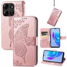 For Tecno Spark GO 2023 Butterfly Love Flower Embossed Leather Phone Case(Rose Gold) - 1