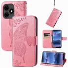 For Tecno Itel S23+ Butterfly Love Flower Embossed Leather Phone Case(Pink) - 1