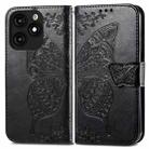 For Tecno Itel A70 Butterfly Love Flower Embossed Leather Phone Case(Black) - 1