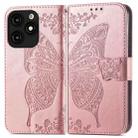 For Tecno Itel A70 Butterfly Love Flower Embossed Leather Phone Case(Rose Gold) - 1