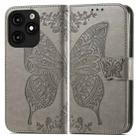 For Tecno Itel A70 Butterfly Love Flower Embossed Leather Phone Case(Gray) - 1