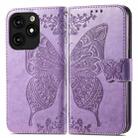 For Tecno Itel A70 Butterfly Love Flower Embossed Leather Phone Case(Light Purple) - 1