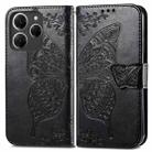 For Tecno Spark 20 Pro Butterfly Love Flower Embossed Leather Phone Case(Black) - 1