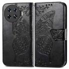 For Tecno Spark 20 Pro+ Butterfly Love Flower Embossed Leather Phone Case(Black) - 1