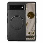 For Google Pixel 6A Solid Color Leather Skin Back Cover Phone Case(Black) - 1