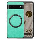 For Google Pixel 6A Solid Color Leather Skin Back Cover Phone Case(Green) - 1