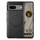 For Google Pixel 7 Solid Color Leather Skin Back Cover Phone Case(Black) - 1