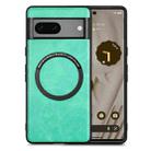 For Google Pixel 7 Solid Color Leather Skin Back Cover Phone Case(Green) - 1