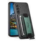 For Samsung Galaxy A34 5G Suteni H13 Card Wallet Wrist Strap Holder PU Phone Case(Black) - 1