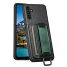 For Samsung Galaxy A13 5G Suteni H13 Card Wallet Wrist Strap Holder PU Phone Case(Black) - 1