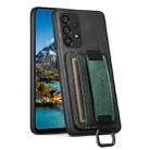 For Samsung Galaxy A53 5G Suteni H13 Card Wallet Wrist Strap Holder PU Phone Case(Black) - 1