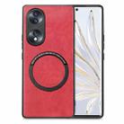 For Honor 70 Solid Color Leather Skin Back Cover Phone Case(Red) - 1