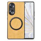 For Honor 70 Solid Color Leather Skin Back Cover Phone Case(Yellow) - 1