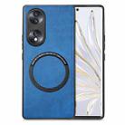 For Honor 70 Solid Color Leather Skin Back Cover Phone Case(Blue) - 1