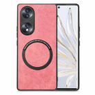 For Honor 70 Solid Color Leather Skin Back Cover Phone Case(Pink) - 1