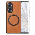 For Honor 70 Solid Color Leather Skin Back Cover Phone Case(Brown) - 1