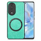 For Honor 80 Solid Color Leather Skin Back Cover Phone Case(Green) - 1