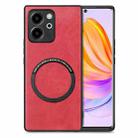 For Honor 80 SE Solid Color Leather Skin Back Cover Phone Case(Red) - 1