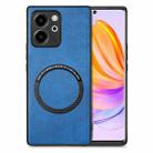 For Honor 80 SE Solid Color Leather Skin Back Cover Phone Case(Blue) - 1