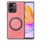 For Honor 80 SE Solid Color Leather Skin Back Cover Phone Case(Pink) - 1