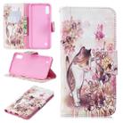 3D Colored Drawing Pattern Horizontal Flip Leather Case for Samsung Galaxy M10, with Holder & Card Slots & Wallet(Cat) - 1
