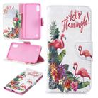 3D Colored Drawing Pattern Horizontal Flip Leather Case for Samsung Galaxy M10, with Holder & Card Slots & Wallet(English Flamingo) - 1