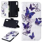 3D Colored Drawing Pattern Horizontal Flip Leather Case for Samsung Galaxy M10, with Holder & Card Slots & Wallet(Butterflies) - 1