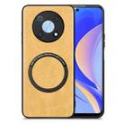 For Huawei Nova Y90 Solid Color Leather Skin Back Cover Phone Case(Yellow) - 1