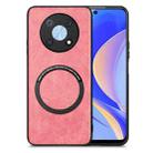 For Huawei Nova Y90 Solid Color Leather Skin Back Cover Phone Case(Pink) - 1