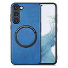 For Samsung Galaxy S21 Ultra 5G Solid Color Leather Skin Back Cover Phone Case(Blue) - 1