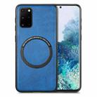 For Samsung Galaxy S20 Ultra Solid Color Leather Skin Back Cover Phone Case(Blue) - 1