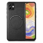 For Samsung Galaxy A04 4G Solid Color Leather Skin Back Cover Phone Case(Black) - 1