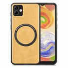 For Samsung Galaxy A04 4G Solid Color Leather Skin Back Cover Phone Case(Yellow) - 1