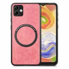 For Samsung Galaxy A04 4G Solid Color Leather Skin Back Cover Phone Case(Pink) - 1