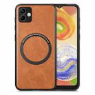 For Samsung Galaxy A04 4G Solid Color Leather Skin Back Cover Phone Case(Brown) - 1