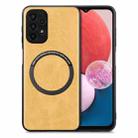 For Samsung Galaxy A13 4G Solid Color Leather Skin Back Cover Phone Case(Yellow) - 1