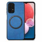 For Samsung Galaxy A13 4G Solid Color Leather Skin Back Cover Phone Case(Blue) - 1